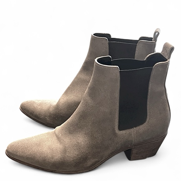 Saint Laurent Paris grey suede ankle booties, pull on, size 38.5 - Picture 1 of 15